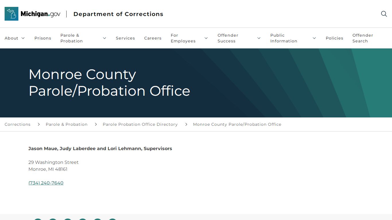 Monroe County Parole/Probation Office - Michigan